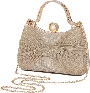 Clutch Purses for Women Handbags Shiny Sequin Wedding Silver Cross Body Purses with Chain,Wedding Prom Party Club