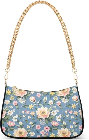 Clutch Purses for Women Trendy Chain Tote Bag Shoulder Handbags Floral Design Graduation Gifts for Her, Multi20