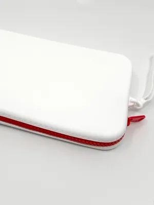 Clutch - White with Red Zip