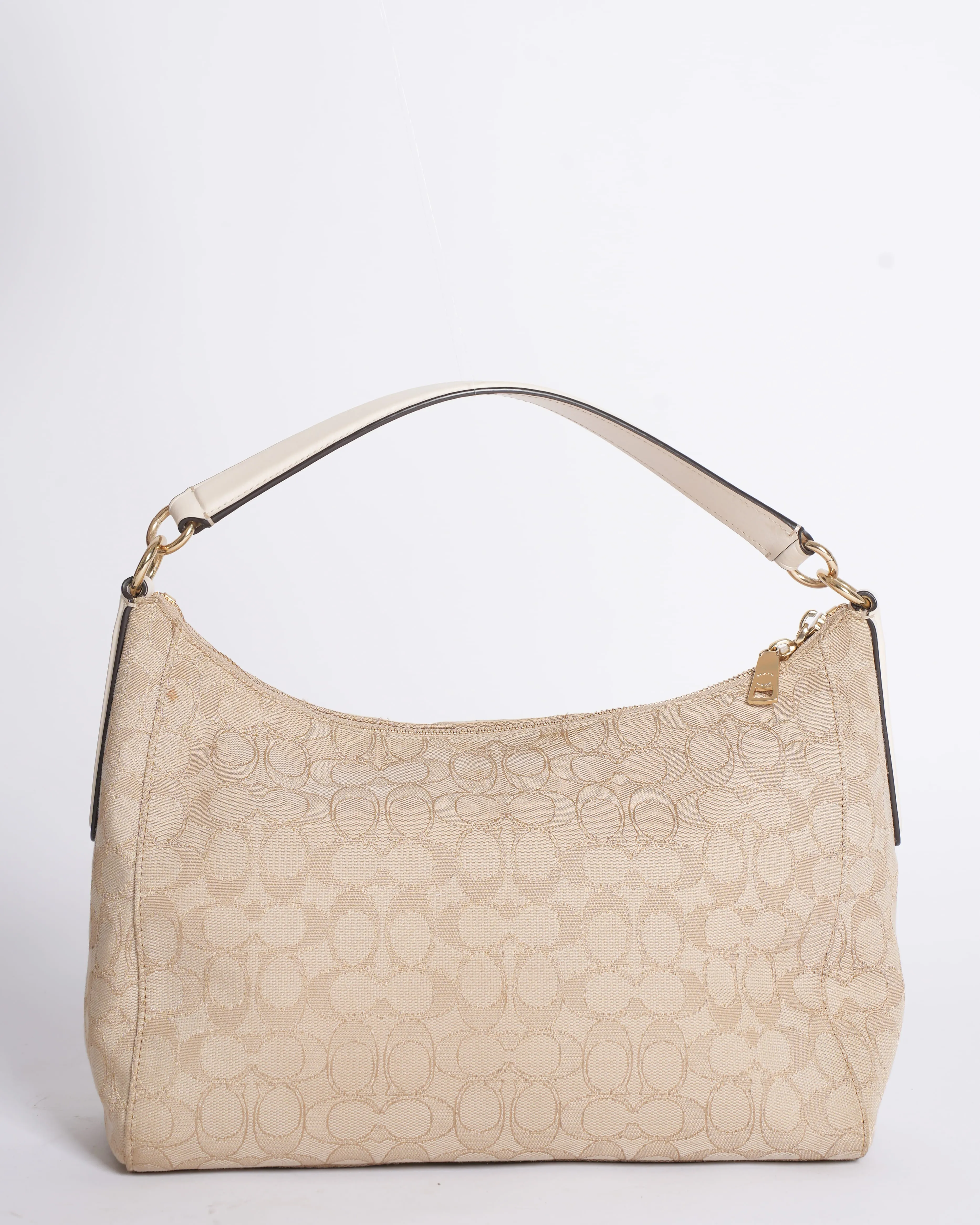 Coach signature canvas and leather hobo bag