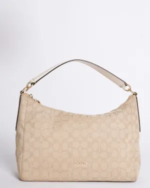 Coach signature canvas and leather hobo bag