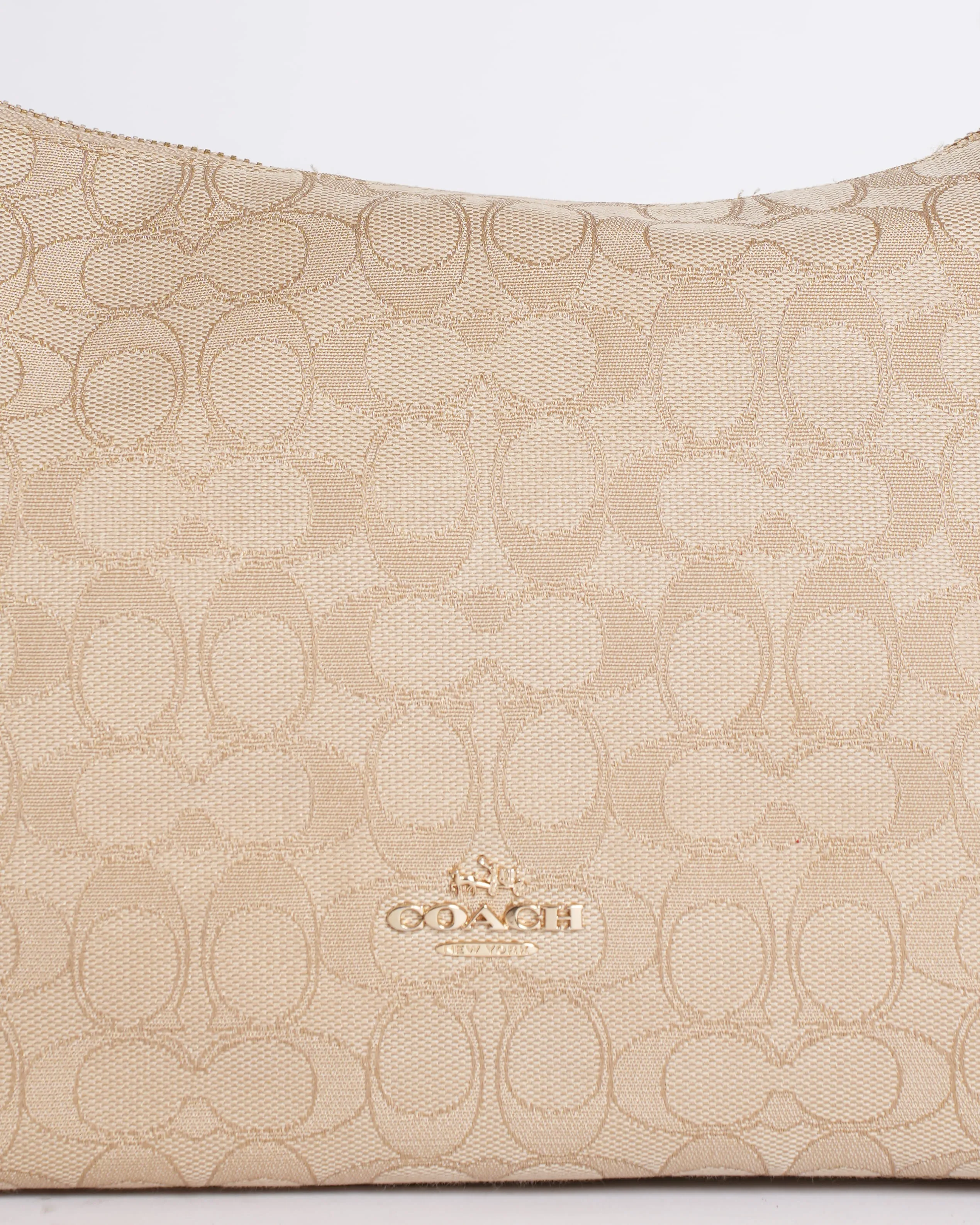Coach signature canvas and leather hobo bag