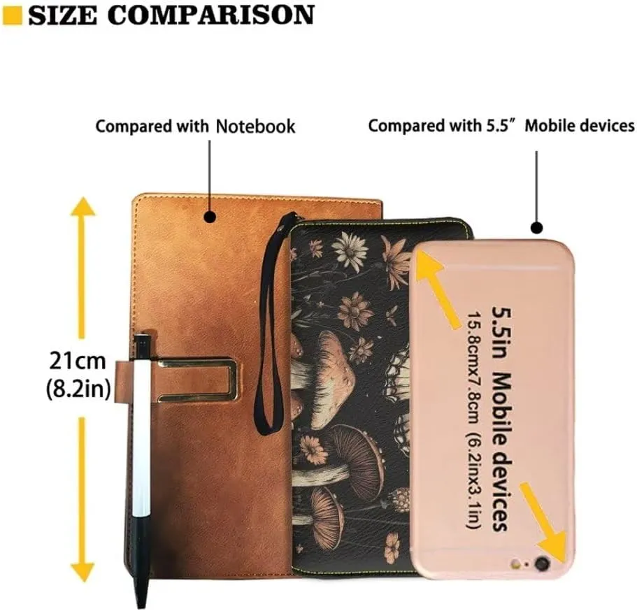 Coldinair Black Butterfly Women's RFID Blocking PU Leather Zip Around Wallet Mushroom Clutch Travel Purse with Wristlet