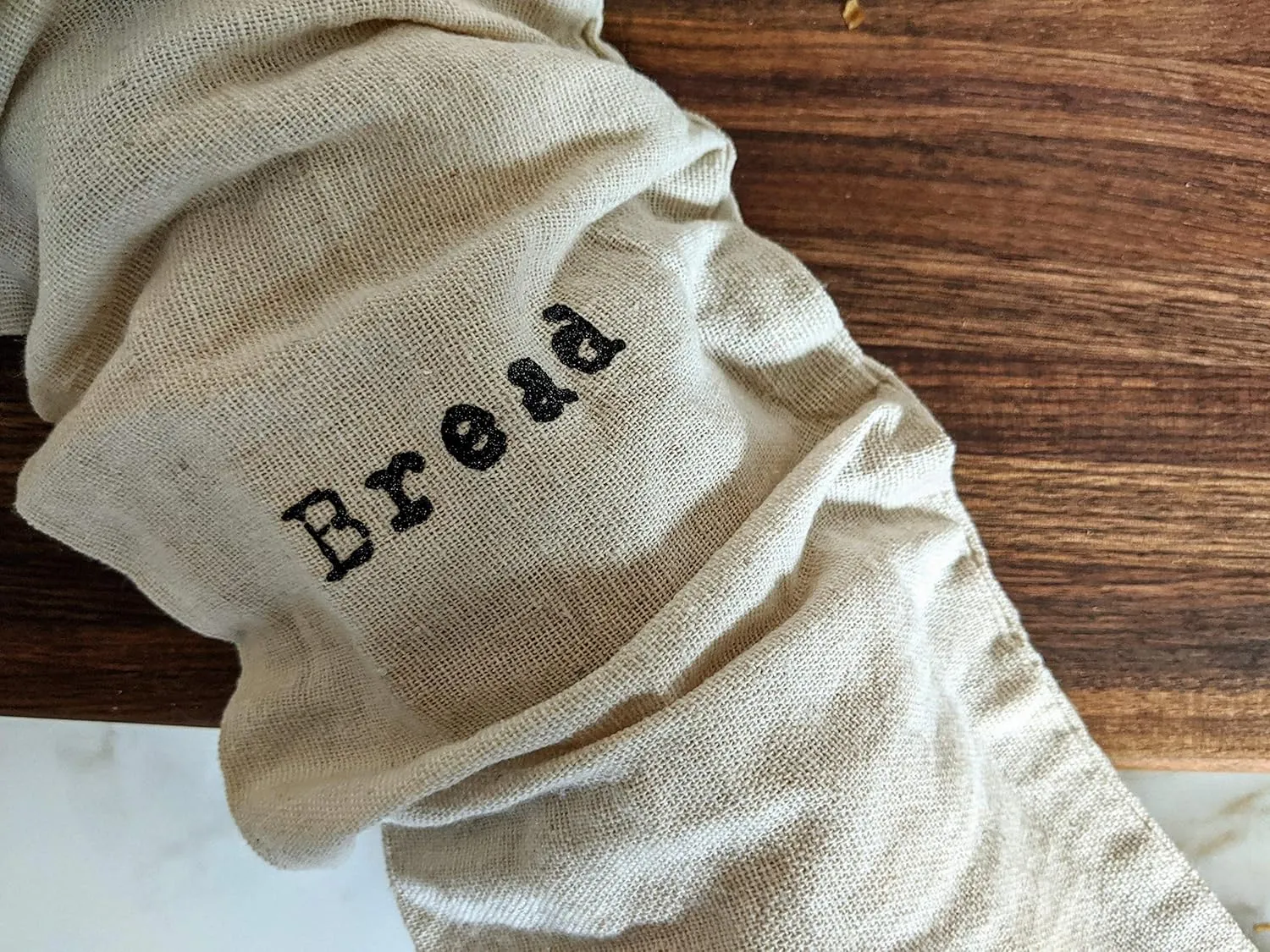 Combo Set of One 12"x15" Boule and One 6"x26" Baguette Farmhouse Natural Linen Bread Bags, Reusable Drawstring Bag for Homemade Bread Storage, Perfect for Bakers, House Warming, Etc.
