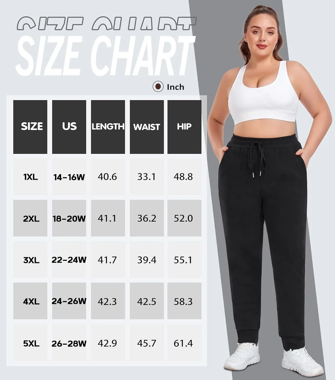 COOTRY Women's Plus Size Fleece Lined Sweatpants Workout Athletic Jogger Fleece Pants Winter Clothes