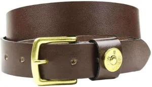 COUNTRY CLUB PREP Shotgun Shell Leather Belt in Brown