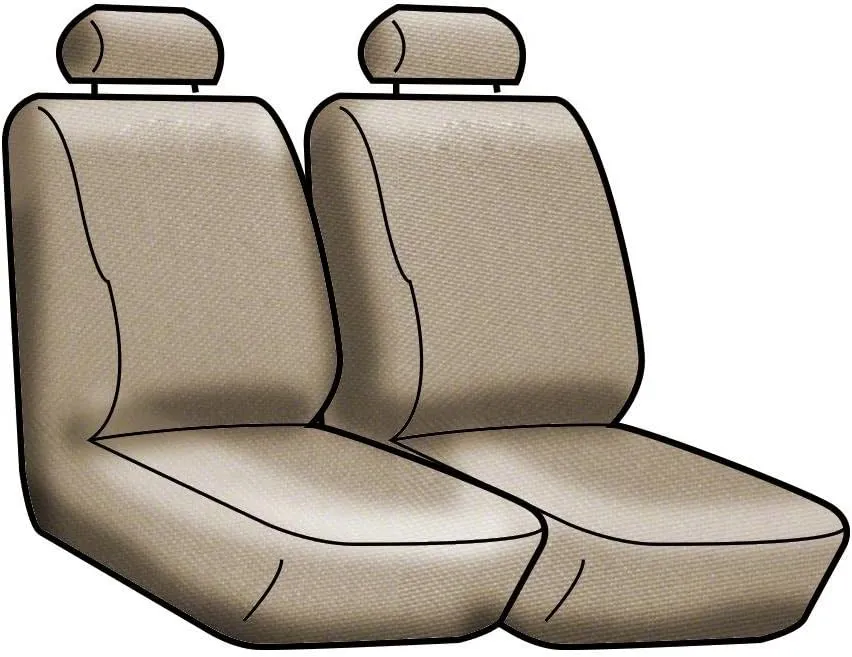Coverking Front 50/50 Bucket Custom Fit Seat Cover for Select Toyota RAV4 Models - Velour (Beige)