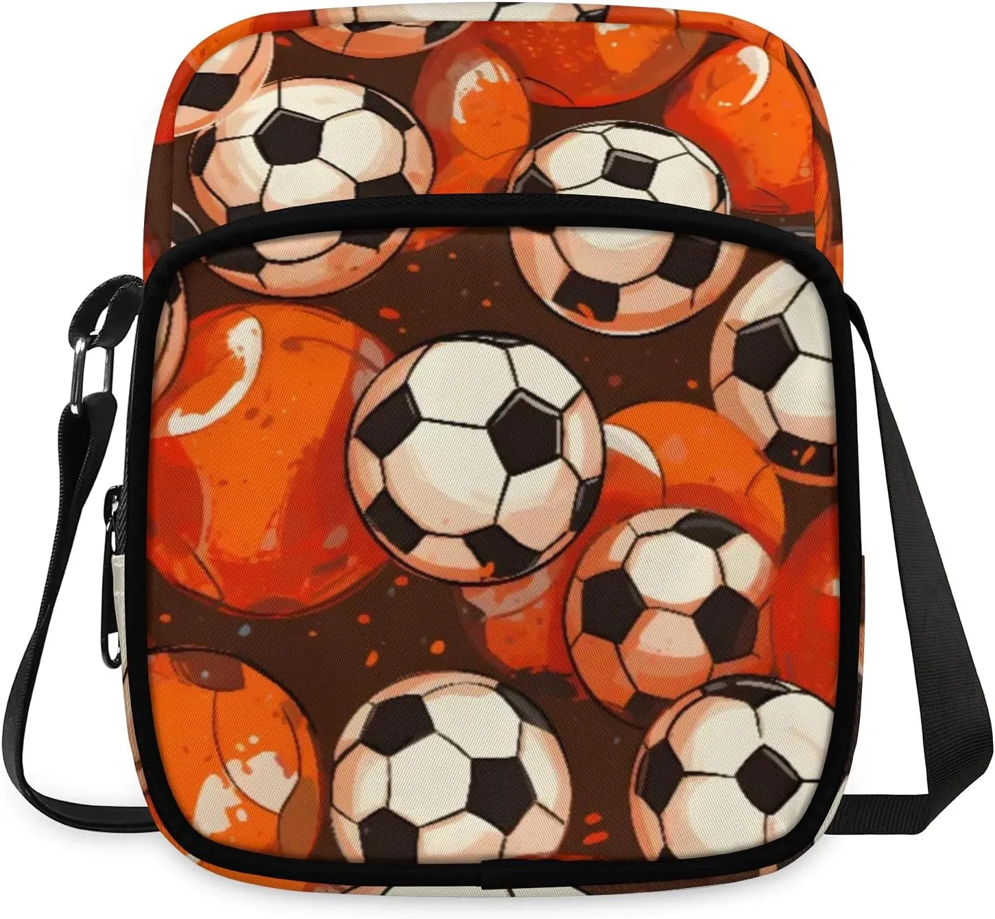 Crossbody Bag Small Sling Backpack 3D Football Shoulder Bags Chest Pack Cross Body Daypack Oil Painting Football Belt Purses for Travel Cycling Skating