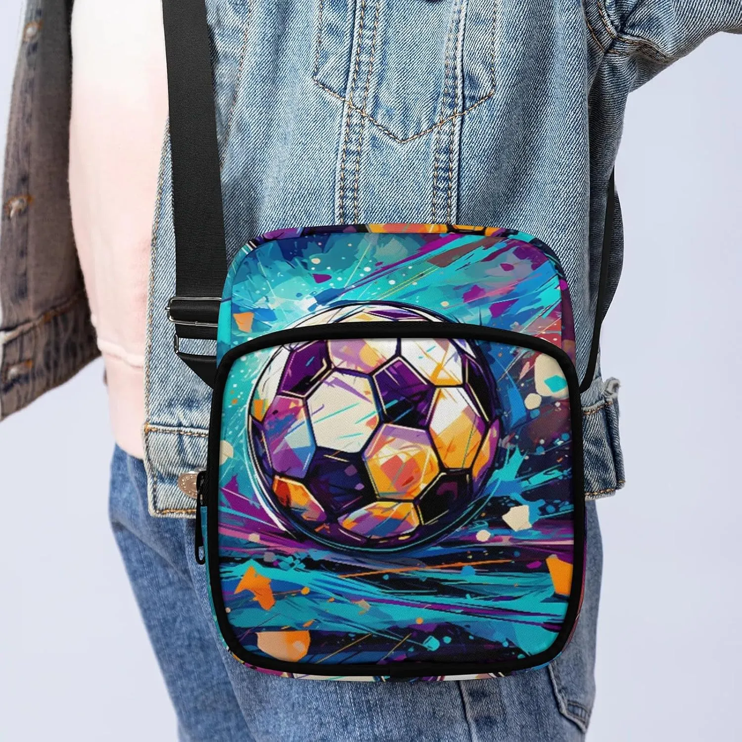 Crossbody Bag Small Sling Backpack Shoulder Bags Chest Pack Cross Body Daypack Artistic Football Belt Purse