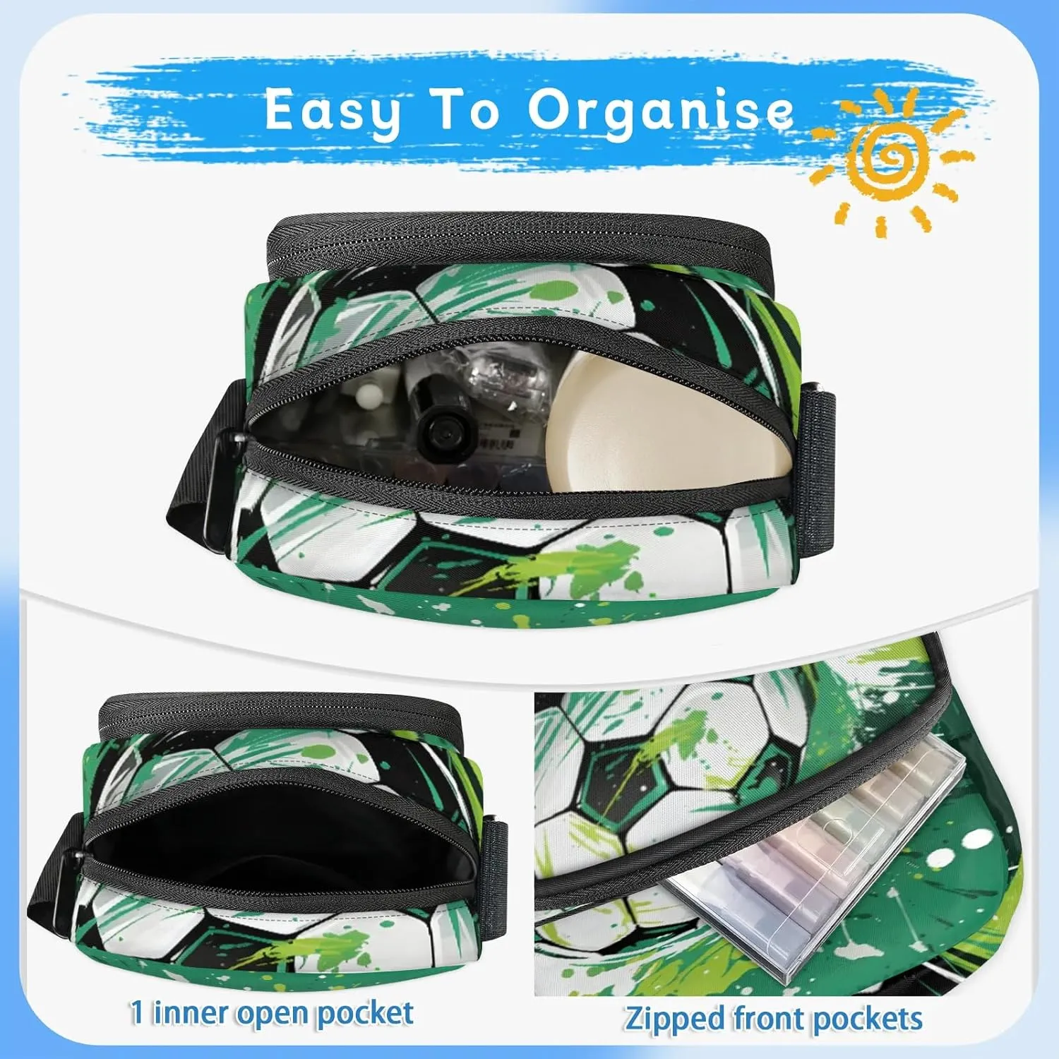 Crossbody Bag Small Sling Backpack Shoulder Bags Chest Pack Cross Body Daypack Basketball Belt Purses