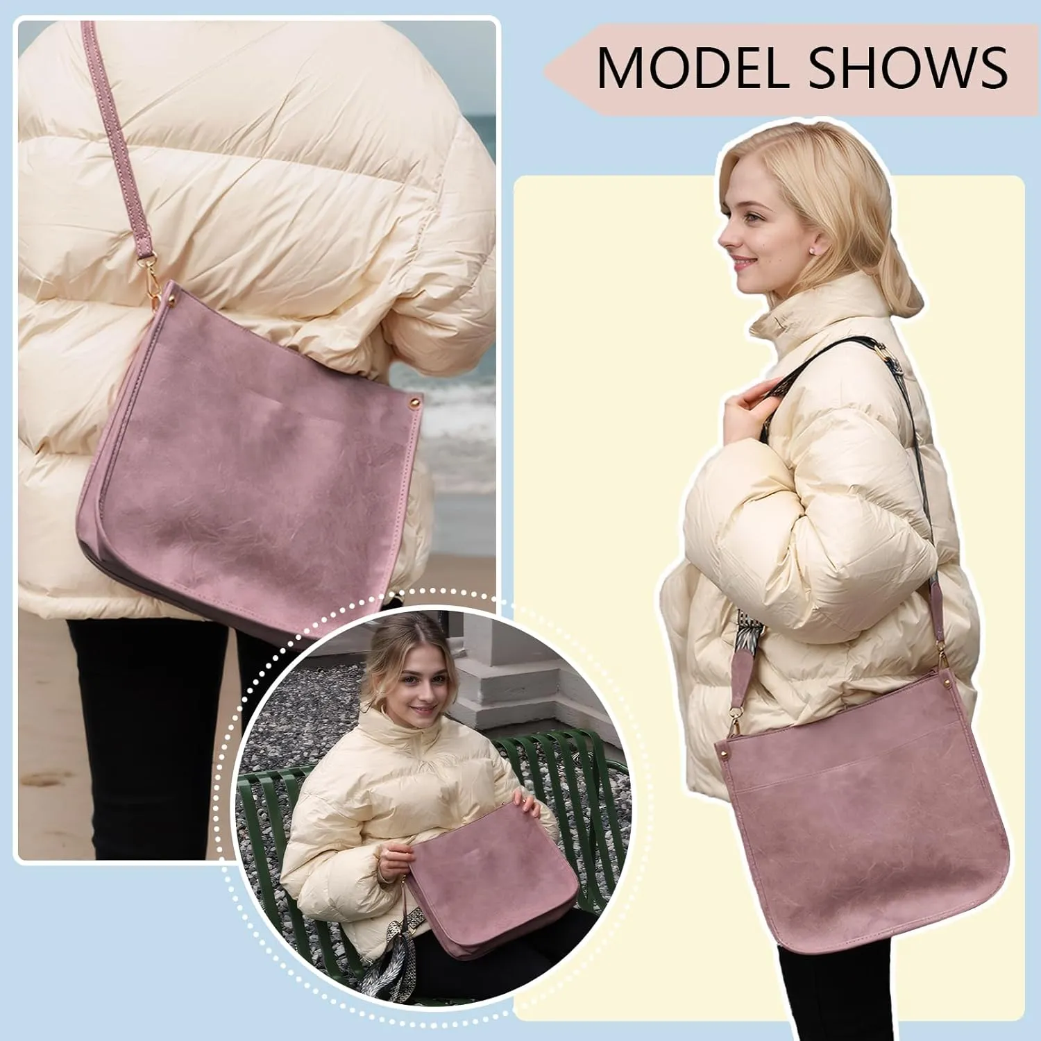 Crossbody Bags for Women Handbags Shoulder Bag with Adjustable Strap Women's Crossbody Purses Vegen Leather Hobo Bags