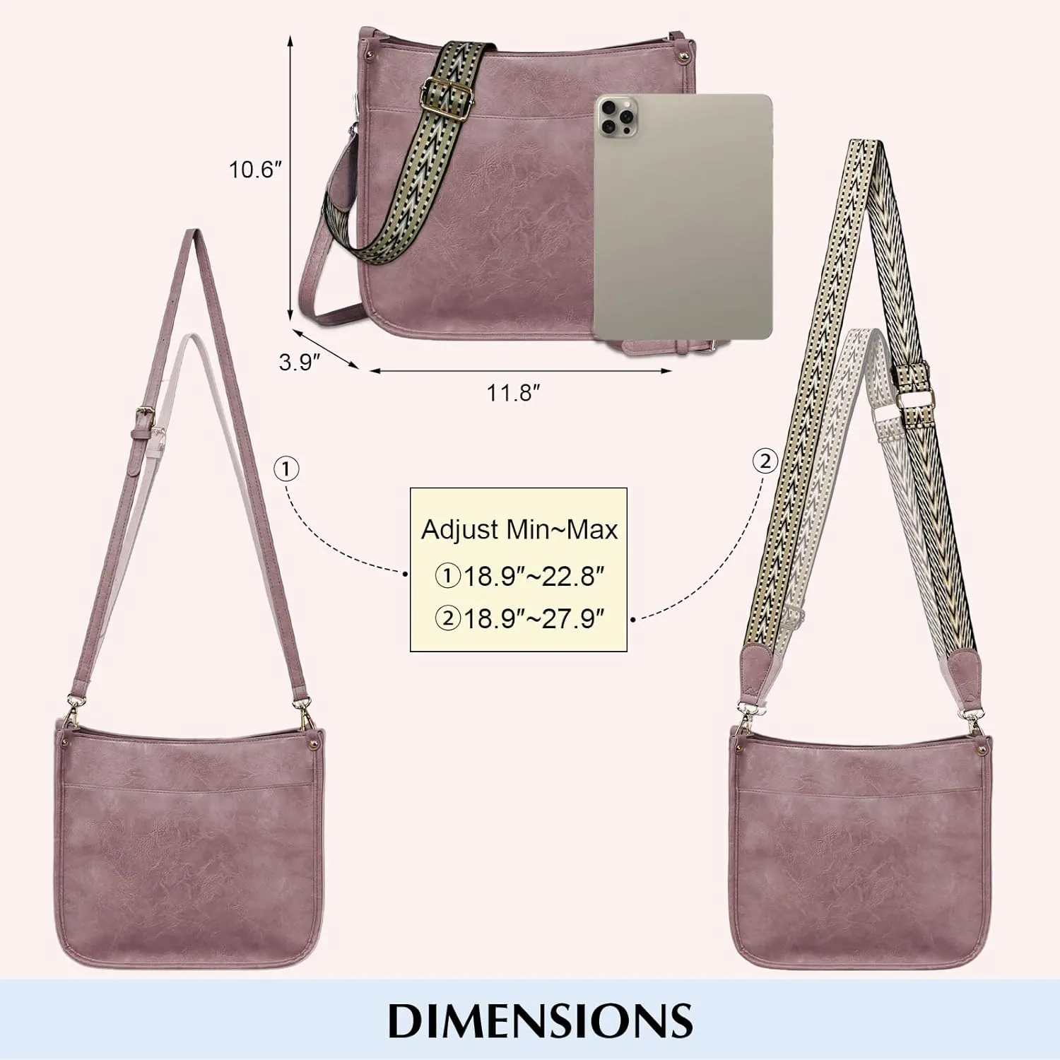 Crossbody Bags for Women Handbags Shoulder Bag with Adjustable Strap Women's Crossbody Purses Vegen Leather Hobo Bags