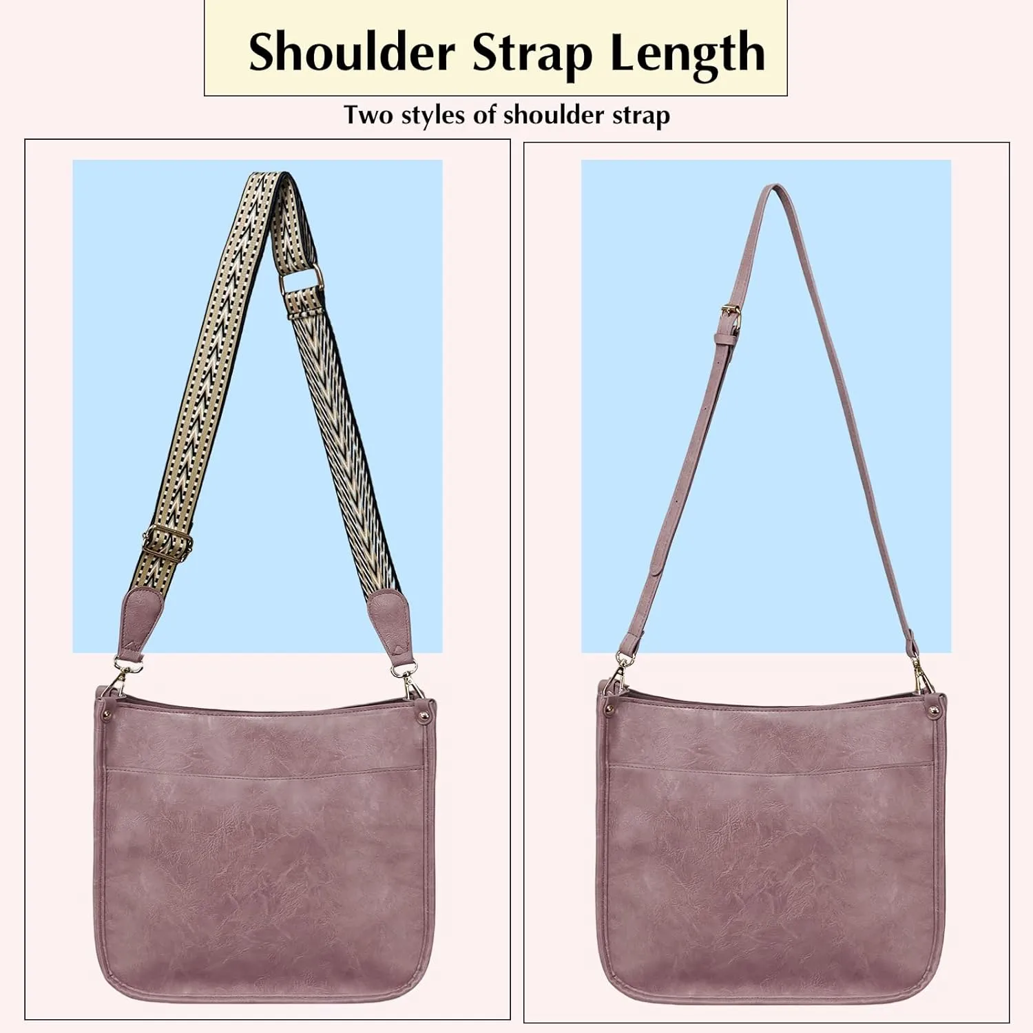 Crossbody Bags for Women Handbags Shoulder Bag with Adjustable Strap Women's Crossbody Purses Vegen Leather Hobo Bags