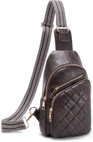 Crossbody Bags for Women Large Vegan Leather Sling Bag Cross Body Bag for Woman Casual Daypack Backpacks for Travel Outdoors (Coffee)