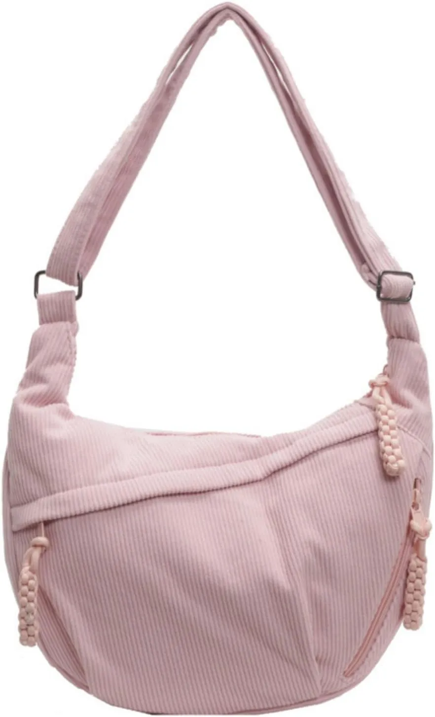 Crossbody Nylon Crescent Bag for Women - Lightweight Small Hobo With 2 Pack Inner Dumpling Bag - Casual