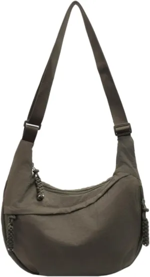 Crossbody Nylon Crescent Bag for Women - Lightweight Small Hobo With 2 Pack Inner Dumpling Bag - Casual