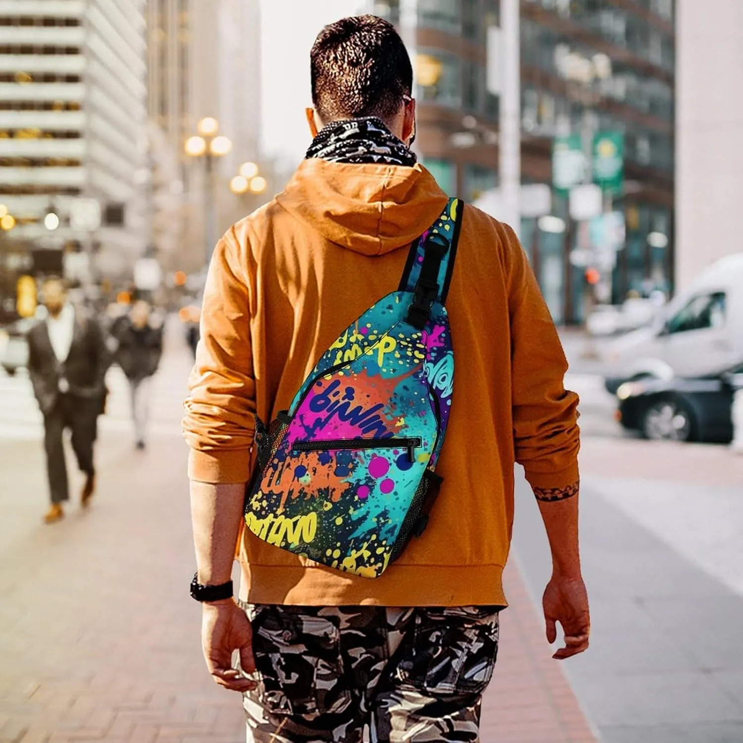Crossbody Sling Bag Ancient Egyptians Backpack Sling Bag Travel Hiking Chest Bag Shoulder Bag Daypack