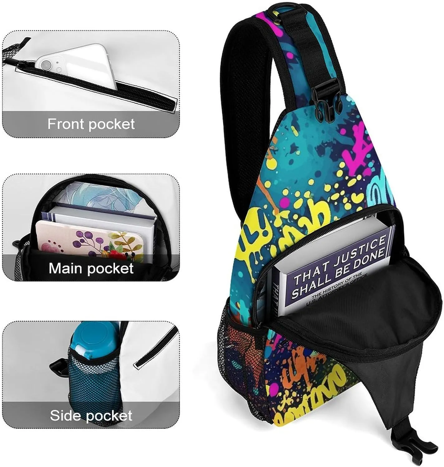 Crossbody Sling Bag Ancient Egyptians Backpack Sling Bag Travel Hiking Chest Bag Shoulder Bag Daypack