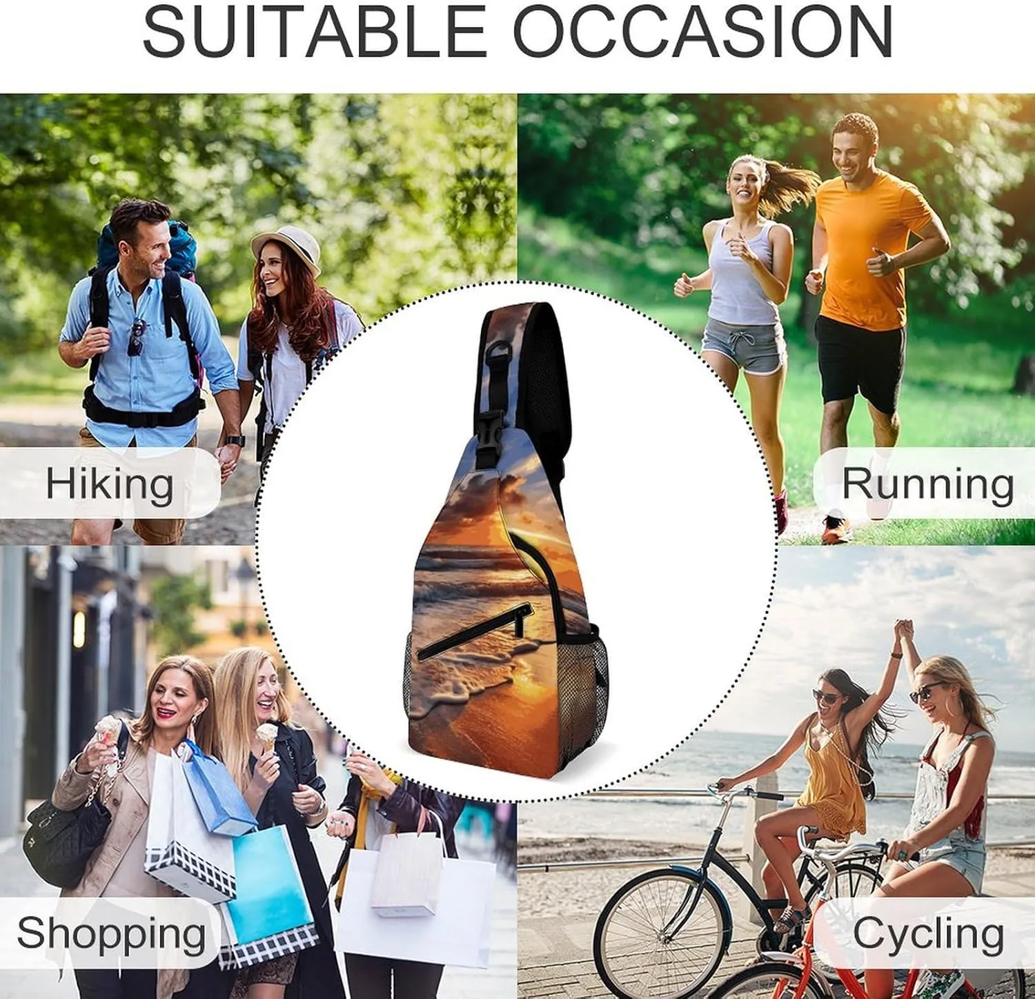 Crossbody Sling Bag Daisy Blue Backpack Sling Bag Travel Hiking Chest Bag Shoulder Bag Daypack