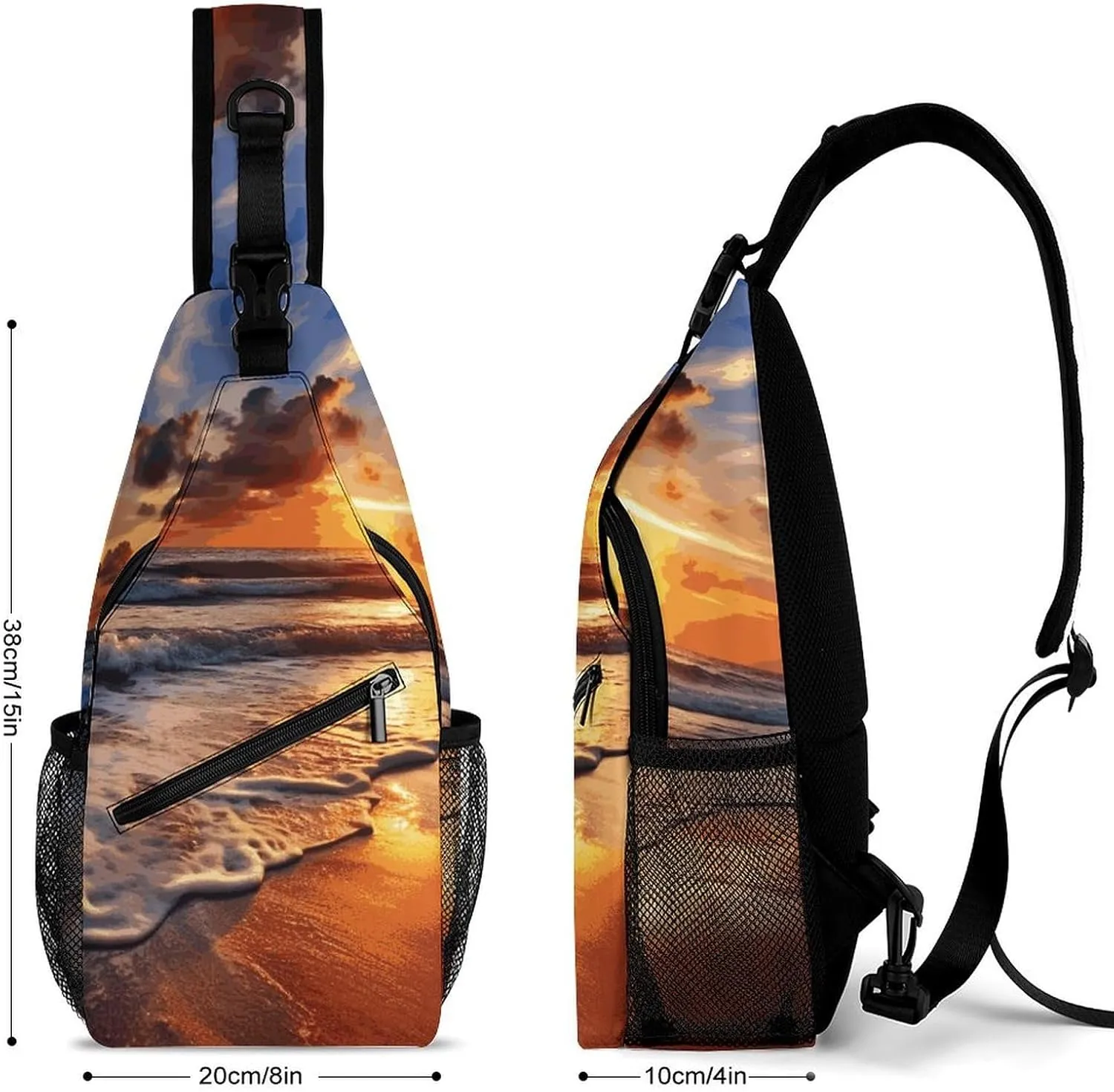 Crossbody Sling Bag Daisy Blue Backpack Sling Bag Travel Hiking Chest Bag Shoulder Bag Daypack