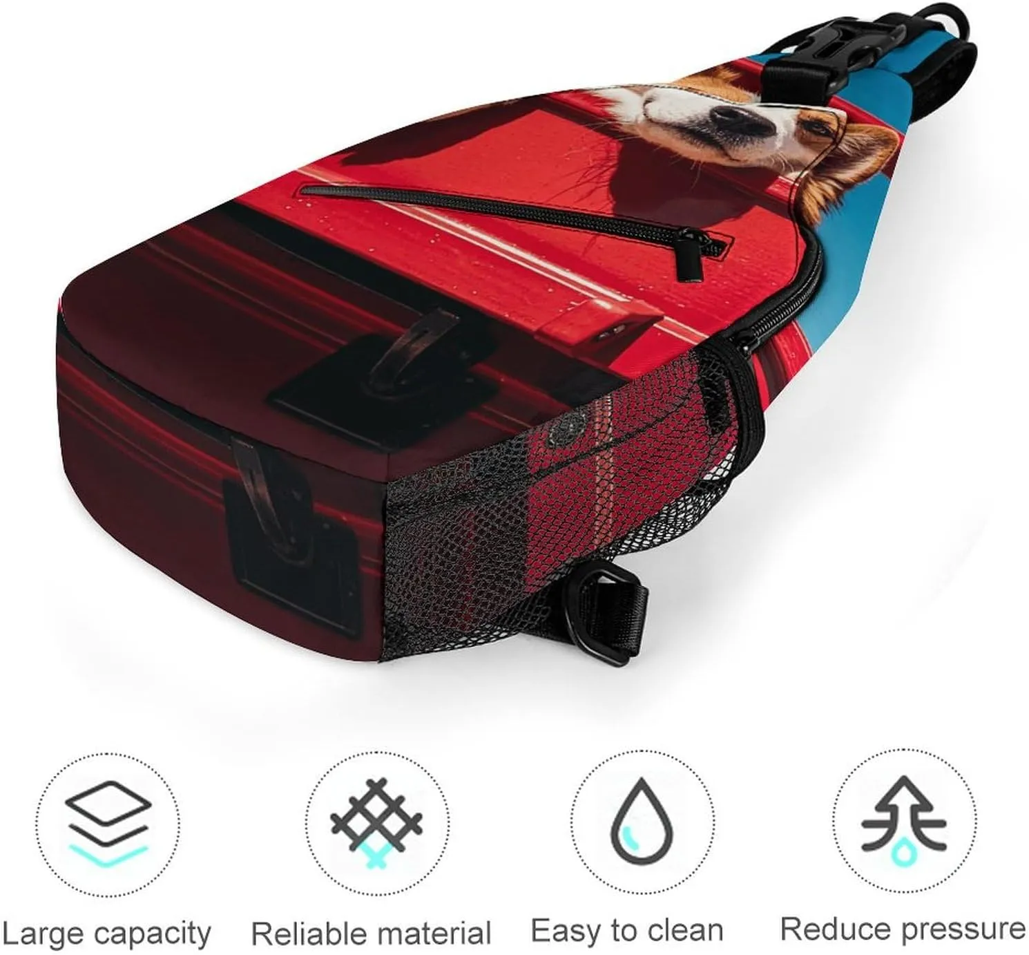 Crossbody Sling Bag Father Christmas Backpack Sling Bag Travel Hiking Chest Bag Shoulder Bag Daypack