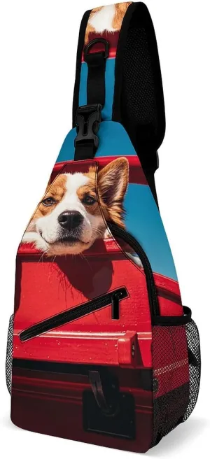 Crossbody Sling Bag Father Christmas Backpack Sling Bag Travel Hiking Chest Bag Shoulder Bag Daypack