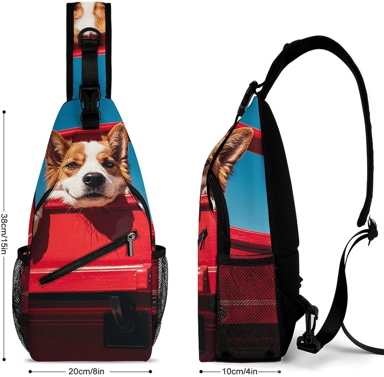Crossbody Sling Bag Father Christmas Backpack Sling Bag Travel Hiking Chest Bag Shoulder Bag Daypack