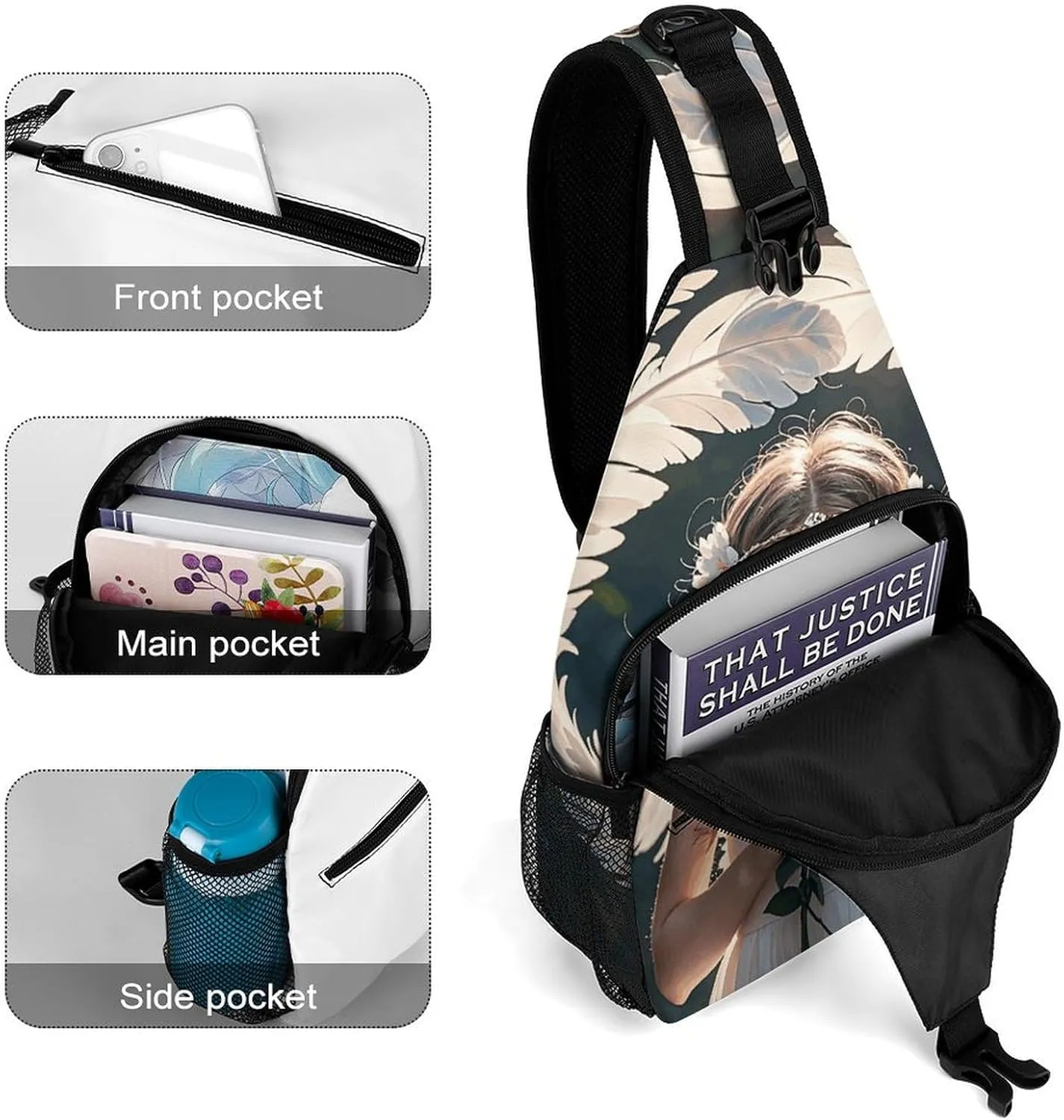 Crossbody Sling Bag Rose Flower of Many Backpack Sling Bag Travel Hiking Chest Bag Shoulder Bag Daypack