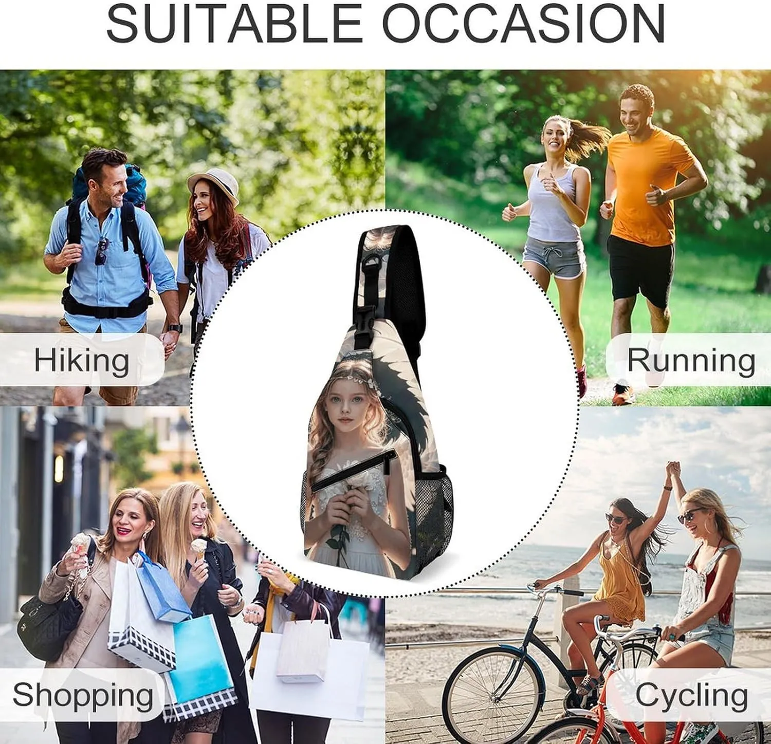 Crossbody Sling Bag Rose Flower of Many Backpack Sling Bag Travel Hiking Chest Bag Shoulder Bag Daypack