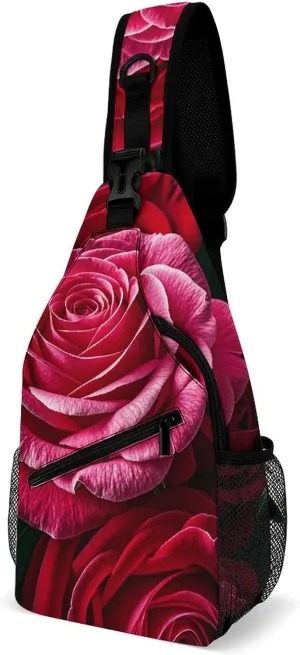 Crossbody Sling Bag Rose Flower of Many Backpack Sling Bag Travel Hiking Chest Bag Shoulder Bag Daypack