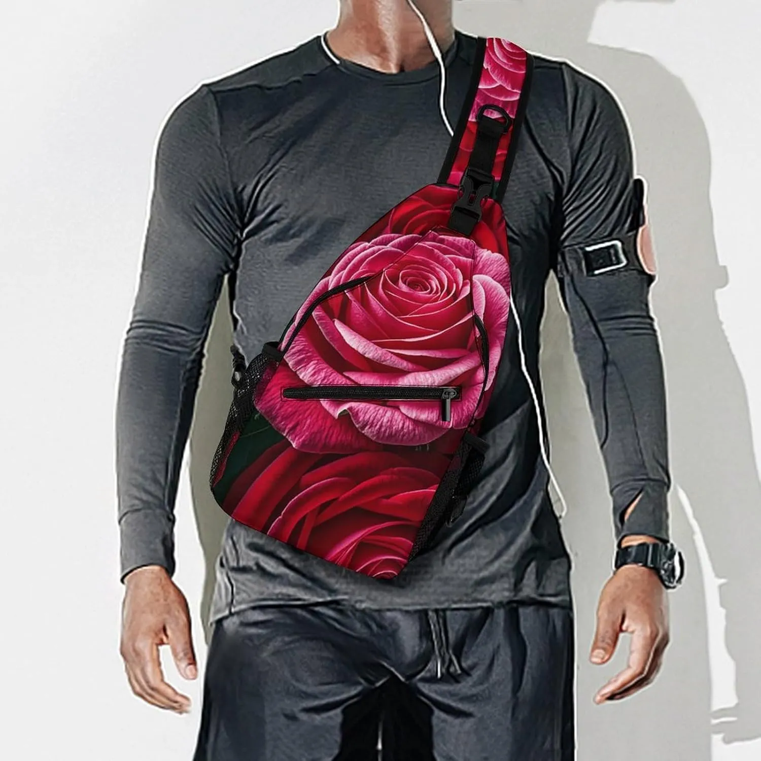 Crossbody Sling Bag Rose Flower of Many Backpack Sling Bag Travel Hiking Chest Bag Shoulder Bag Daypack