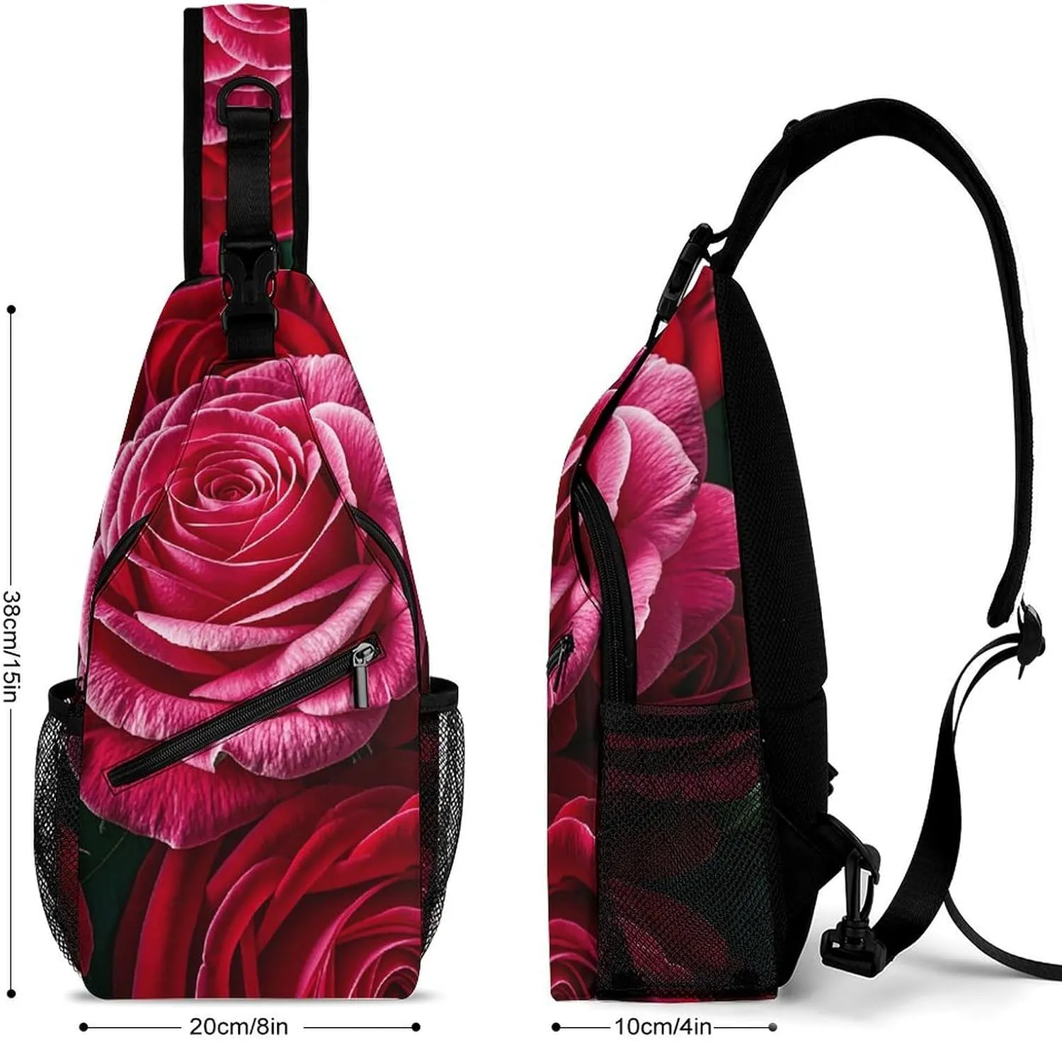 Crossbody Sling Bag Rose Flower of Many Backpack Sling Bag Travel Hiking Chest Bag Shoulder Bag Daypack