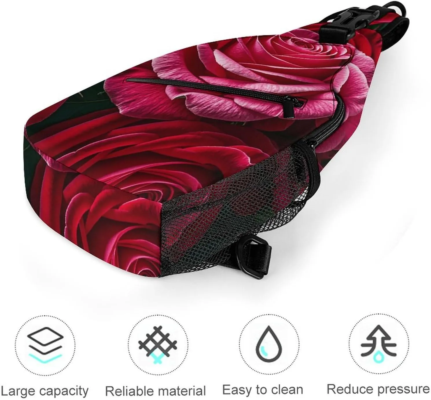 Crossbody Sling Bag Rose Flower of Many Backpack Sling Bag Travel Hiking Chest Bag Shoulder Bag Daypack