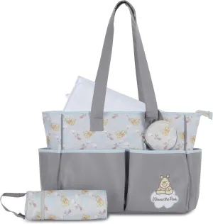Cudlie Tote Diaper Bag and Changing Pad, Winnie The Pooh Print Large