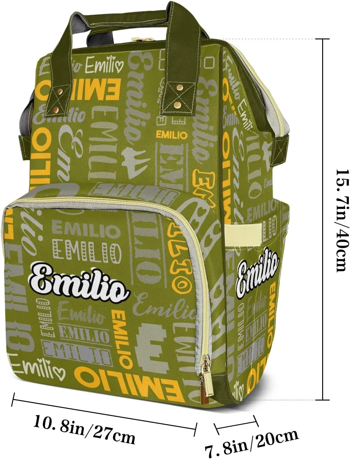 Custom Name Boy Baby Bags, Nylon Personalized Diaper Bag Backpack for Baby Boy Mom, Large Capacity, Waterproof, Multifunctional, Adjustable Shoulder Straps