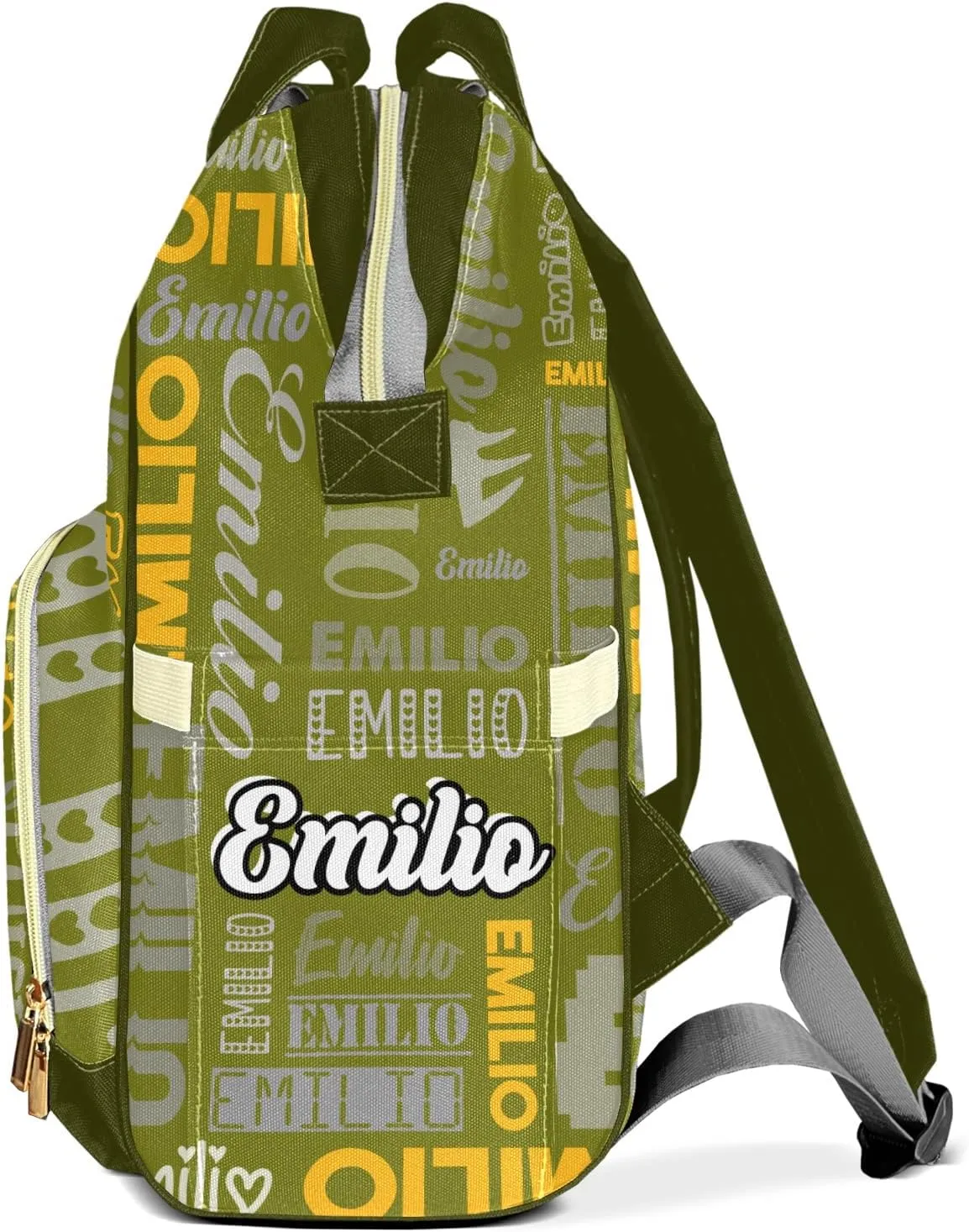 Custom Name Boy Baby Bags, Nylon Personalized Diaper Bag Backpack for Baby Boy Mom, Large Capacity, Waterproof, Multifunctional, Adjustable Shoulder Straps