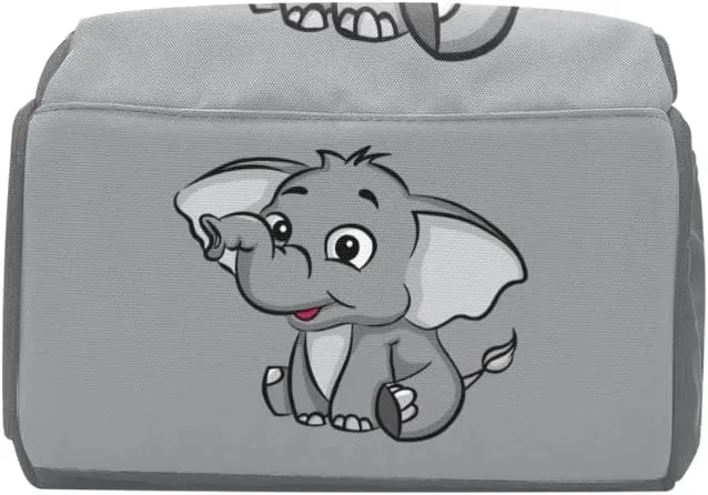 Cute Cartoon Elephant Personalized Diaper Backpack Custom Mommy Bag Unisex Travel Daypack for Mom Dad Boy Girl