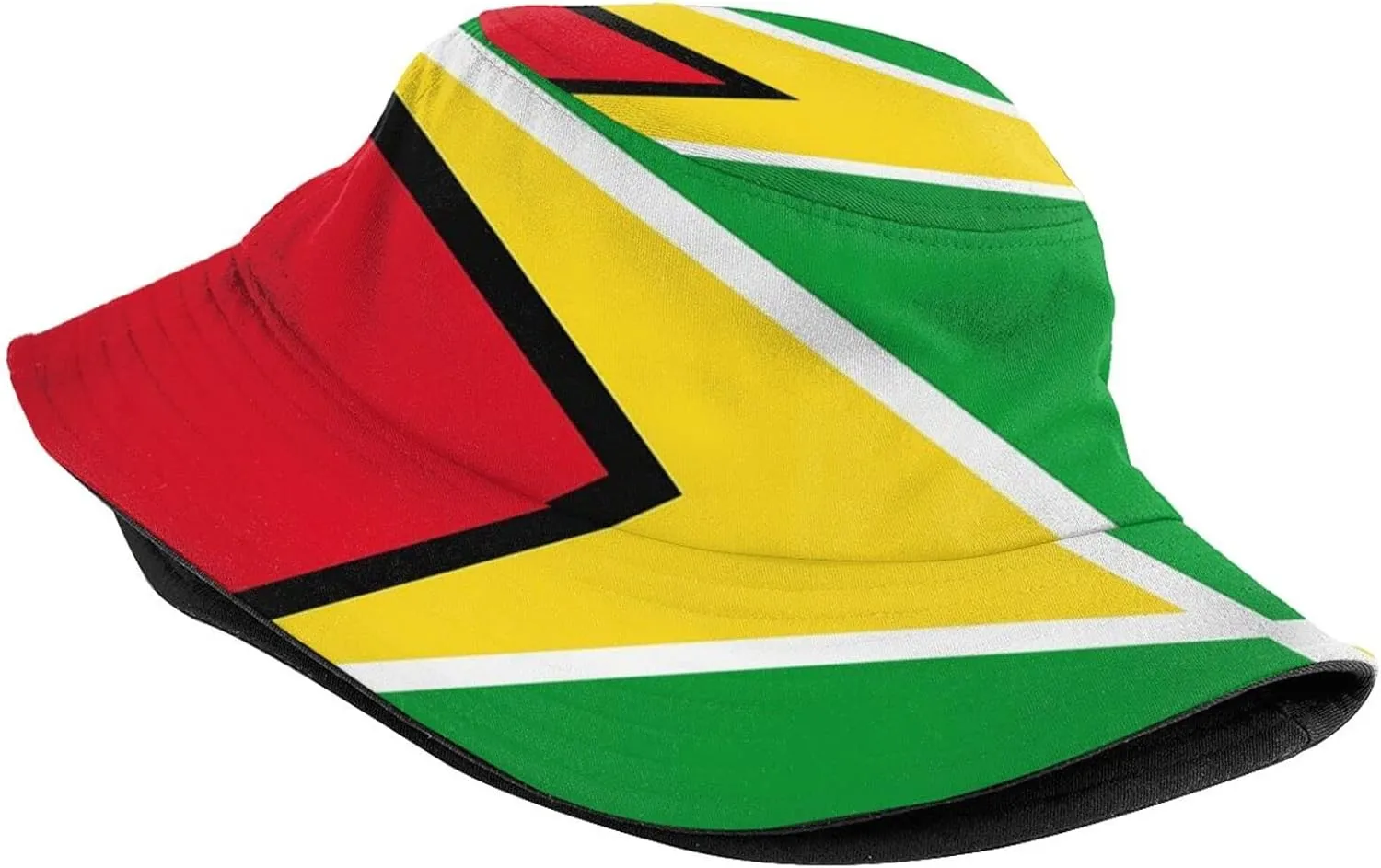 Cute Guyana Flag Print Bucket Hat Summer Travel Fisherman Cap Packable Outdoor Guyanese Cap for Women Men Teens