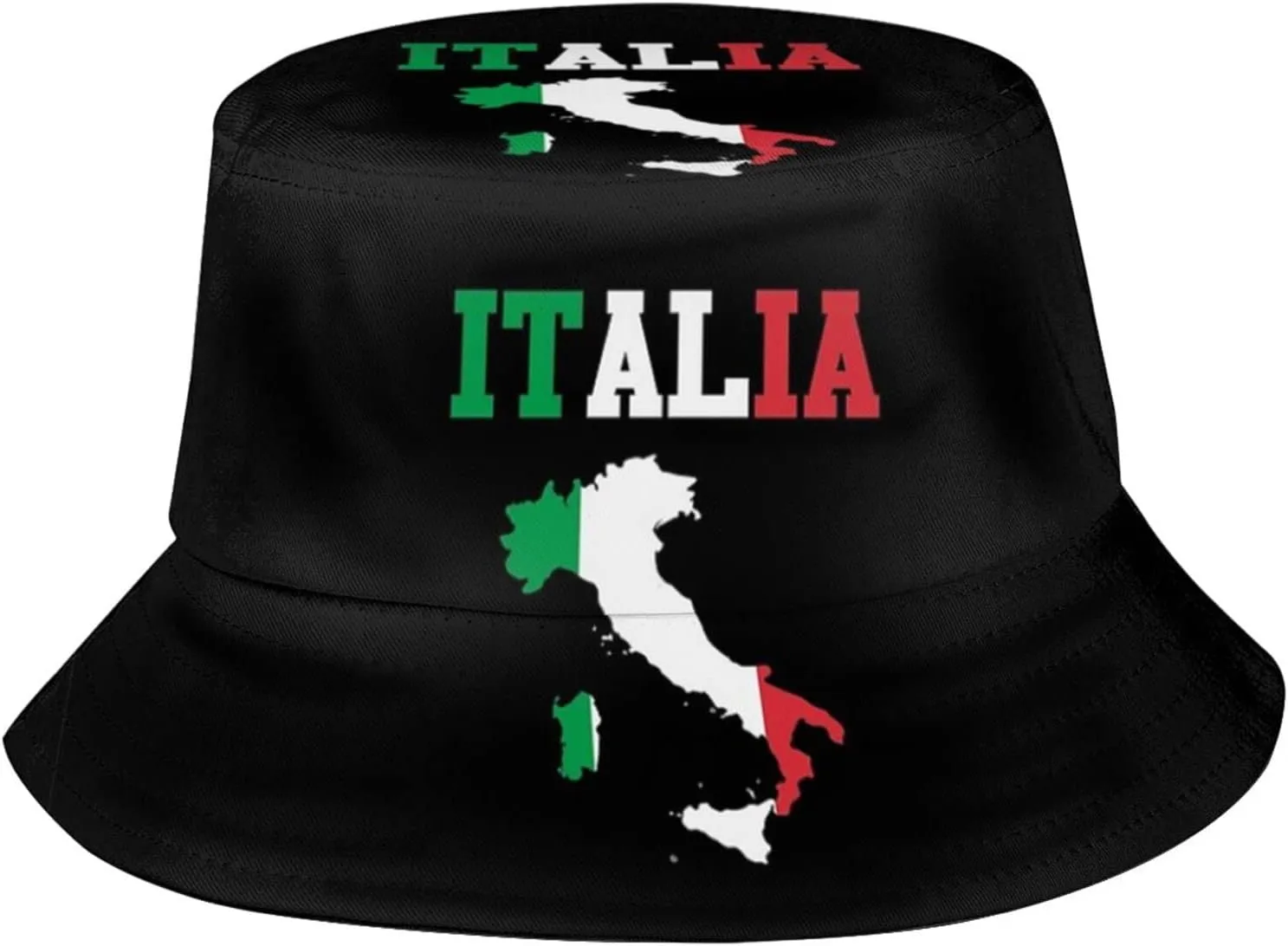 Cute Italy Flag Print Bucket Hat Summer Travel Fisherman Cap Packable Outdoor Italian Cap for Women Men Teens