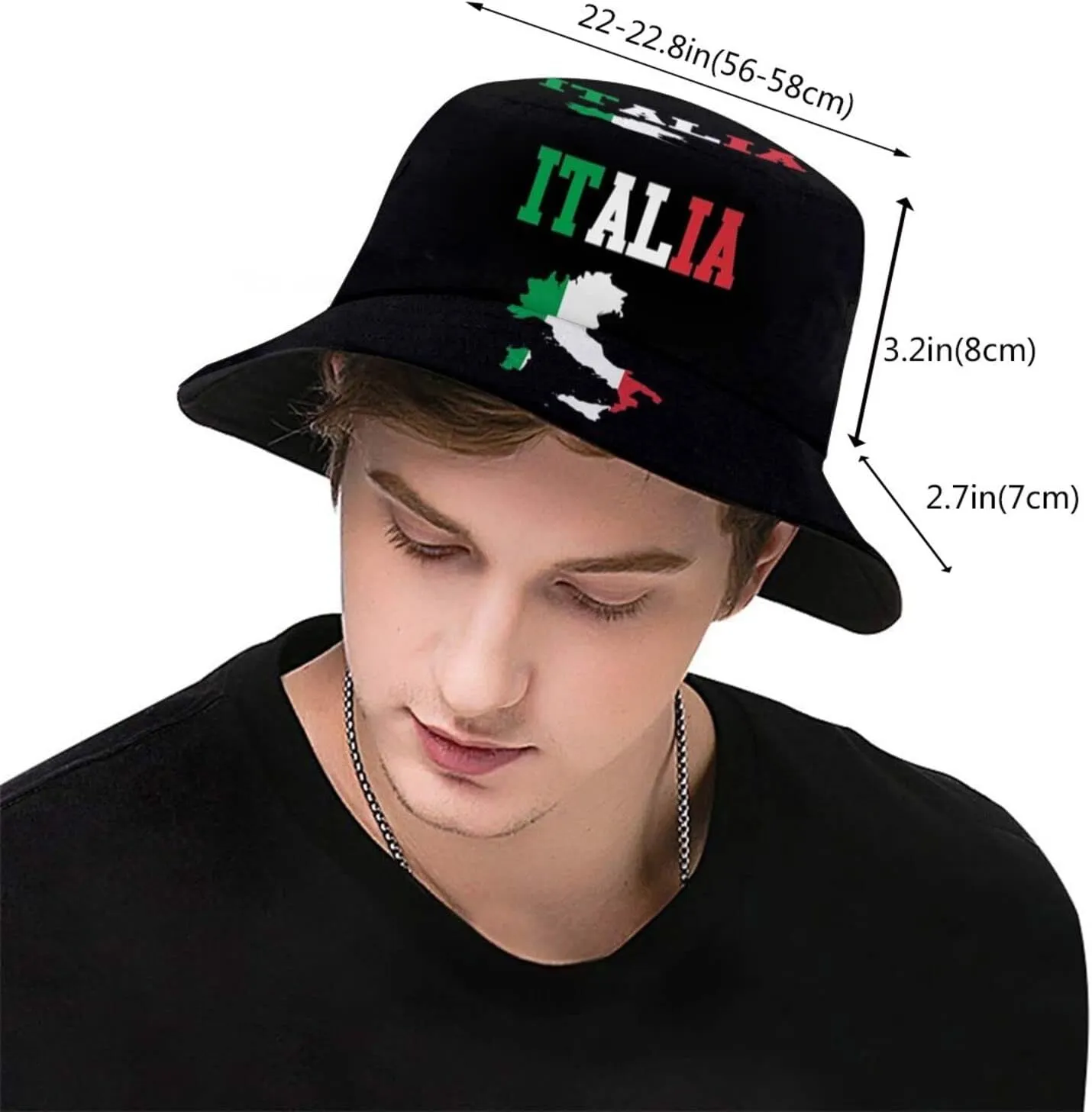 Cute Italy Flag Print Bucket Hat Summer Travel Fisherman Cap Packable Outdoor Italian Cap for Women Men Teens