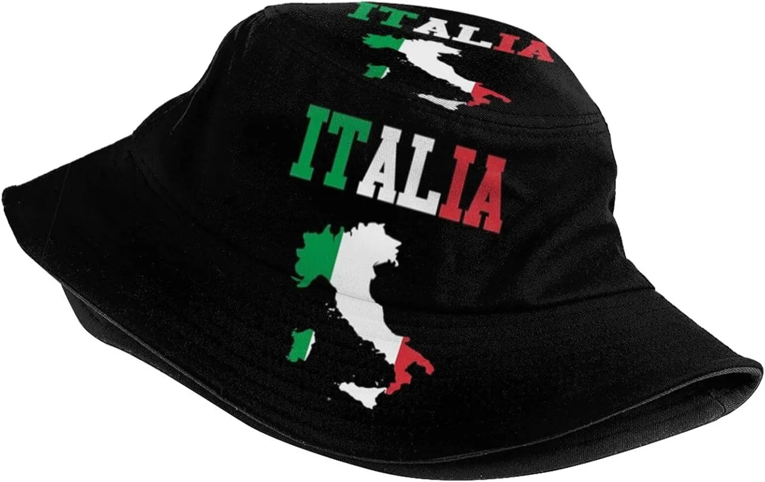 Cute Italy Flag Print Bucket Hat Summer Travel Fisherman Cap Packable Outdoor Italian Cap for Women Men Teens