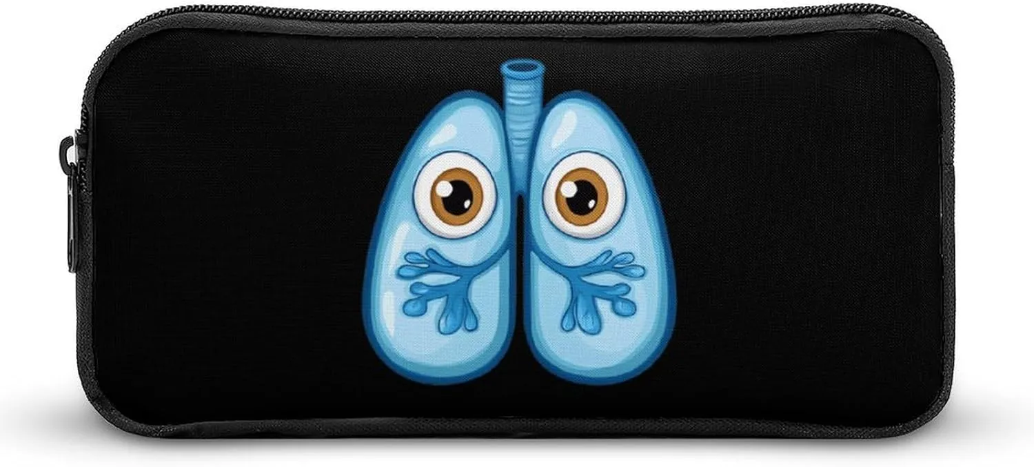 Cute Lungs Pencil Case Makeup Bag Easy to Clean Portable Pencil Pouch Office Organizer