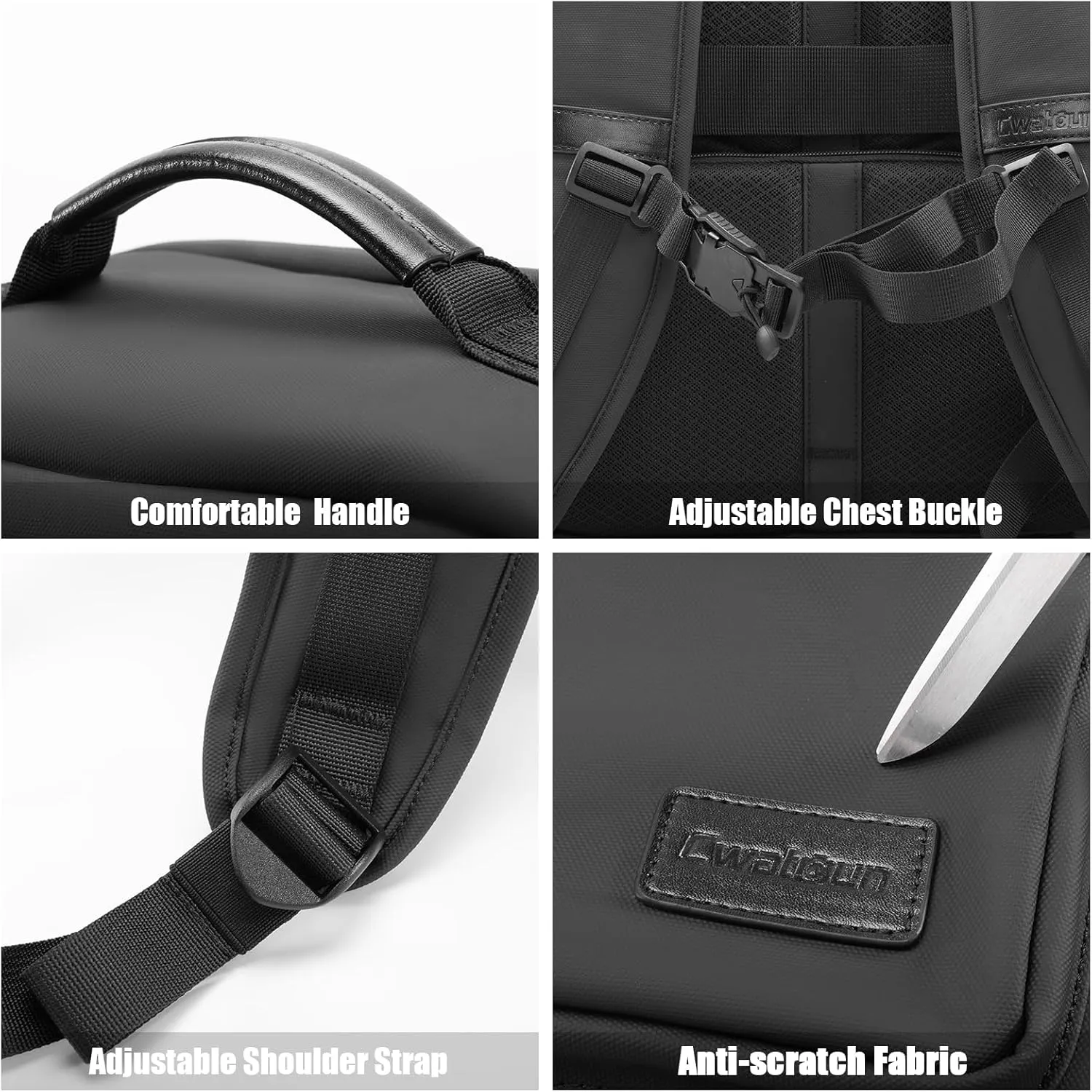 Cwatcun Camera Backpack, DSLR/SLR/Mirrorless Camera Bag for Photographers, Waterproof Leather Coating Camera Case with Tripod Holder&Laptop Compatible with Canon/Nikon/Sony/Fuji
