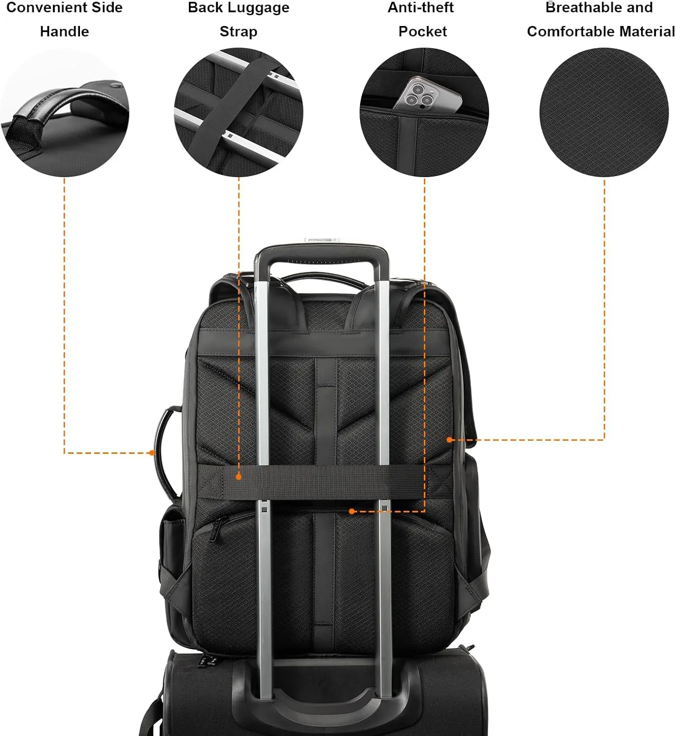 Cwatcun Camera Backpack, DSLR/SLR/Mirrorless Camera Bag for Photographers, Waterproof Leather Coating Camera Case with Tripod Holder&Laptop Compatible with Canon/Nikon/Sony/Fuji