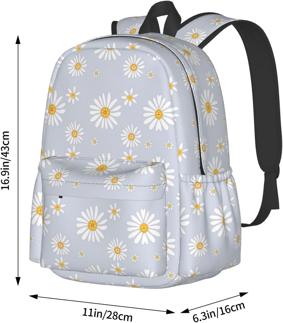 Daisy Flowers Laptop Backpack For Men Women, Lightweight Daypack Bookbag For Daily Commutes Business Travel Hiking