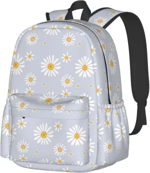 Daisy Flowers Laptop Backpack For Men Women, Lightweight Daypack Bookbag For Daily Commutes Business Travel Hiking
