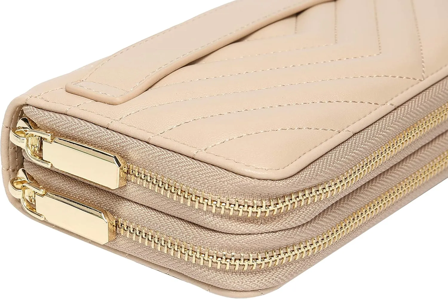 Daisy Rose Dual Zipper Phone Clutch and Wallet for Women - RFID Blocking, PU Vegan Leather Multi-Card Organizer