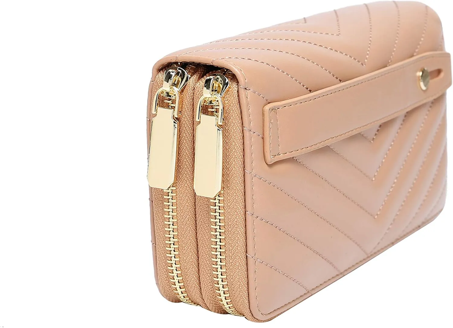 Daisy Rose Dual Zipper Phone Clutch and Wallet for Women - RFID Blocking, PU Vegan Leather Multi-Card Organizer