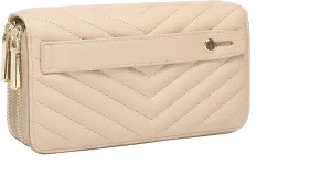 Daisy Rose Dual Zipper Phone Clutch and Wallet for Women - RFID Blocking, PU Vegan Leather Multi-Card Organizer