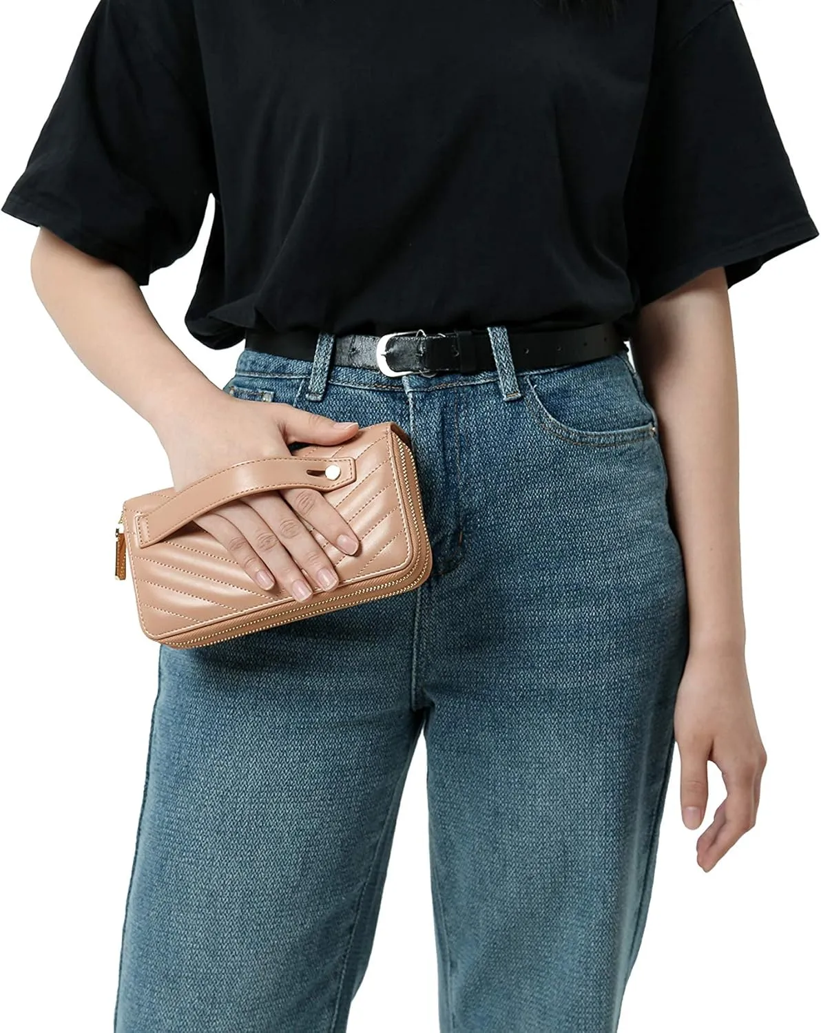 Daisy Rose Dual Zipper Phone Clutch and Wallet for Women - RFID Blocking, PU Vegan Leather Multi-Card Organizer